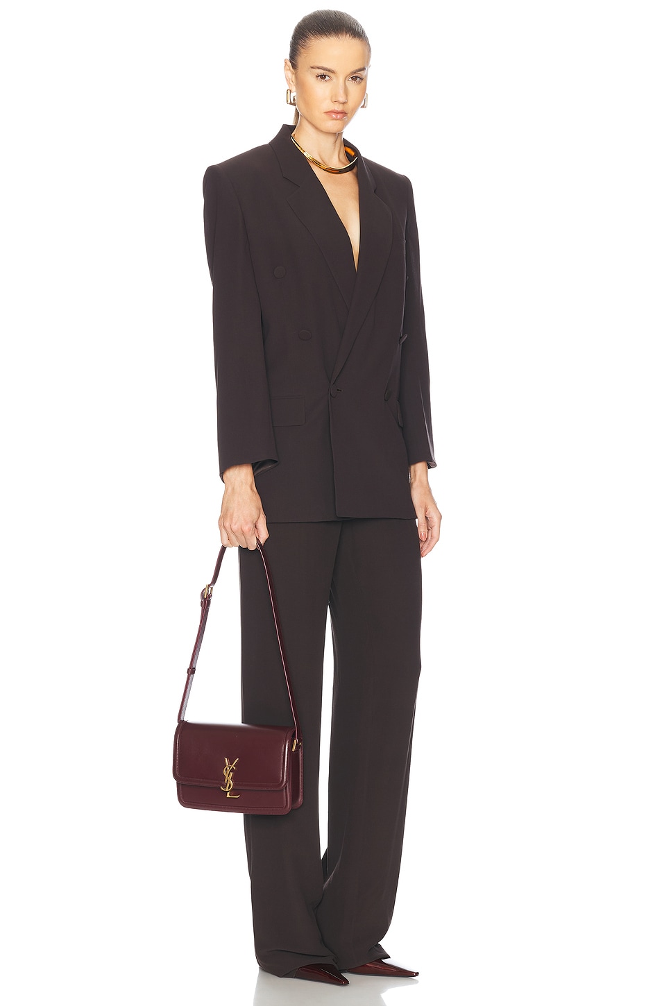 Shop Saint Laurent Medium Solferino Bag In Hot Wine