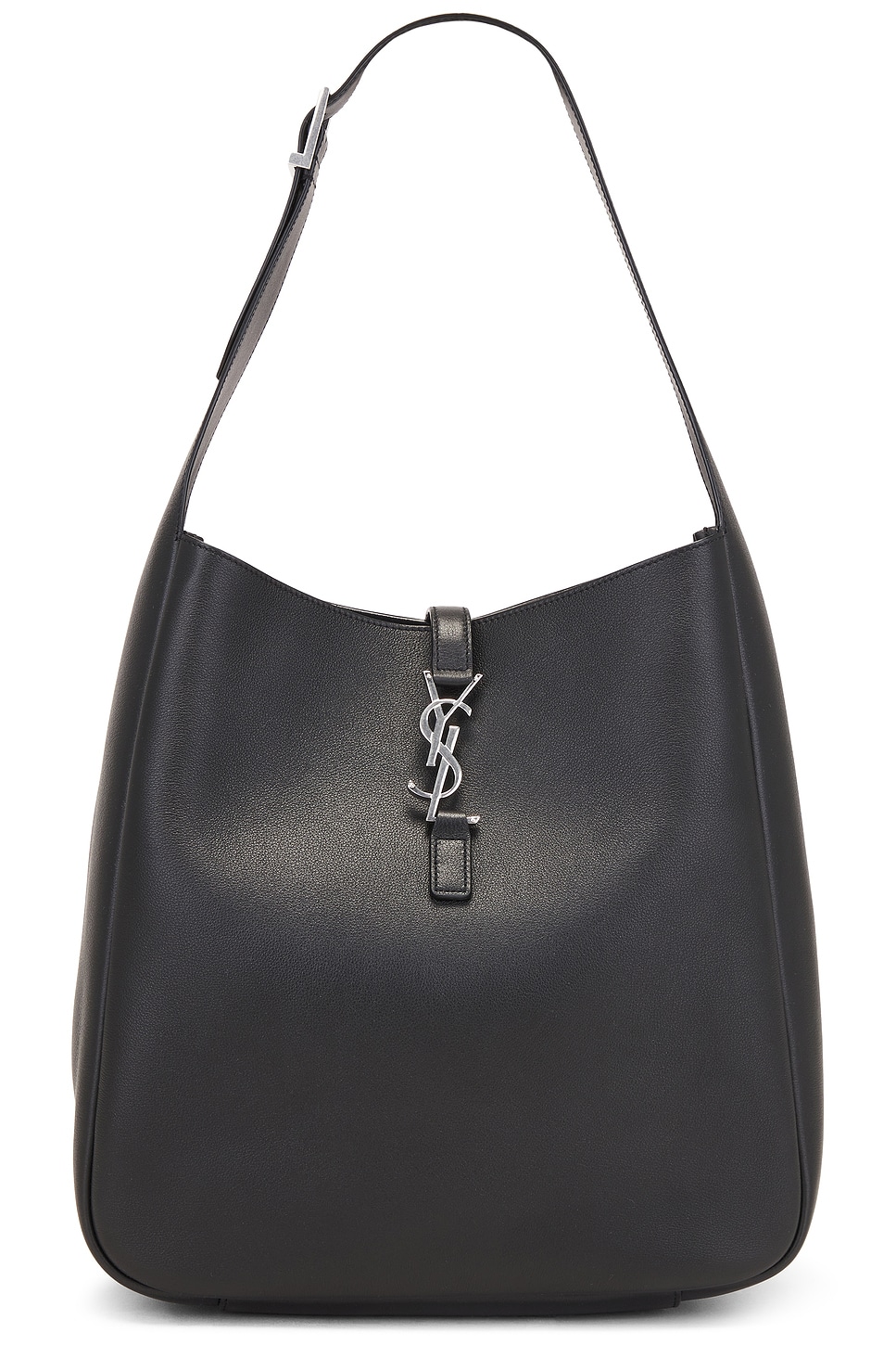 Saint Laurent Large Le 5 A 7 Supple Hobo Bag In Nero