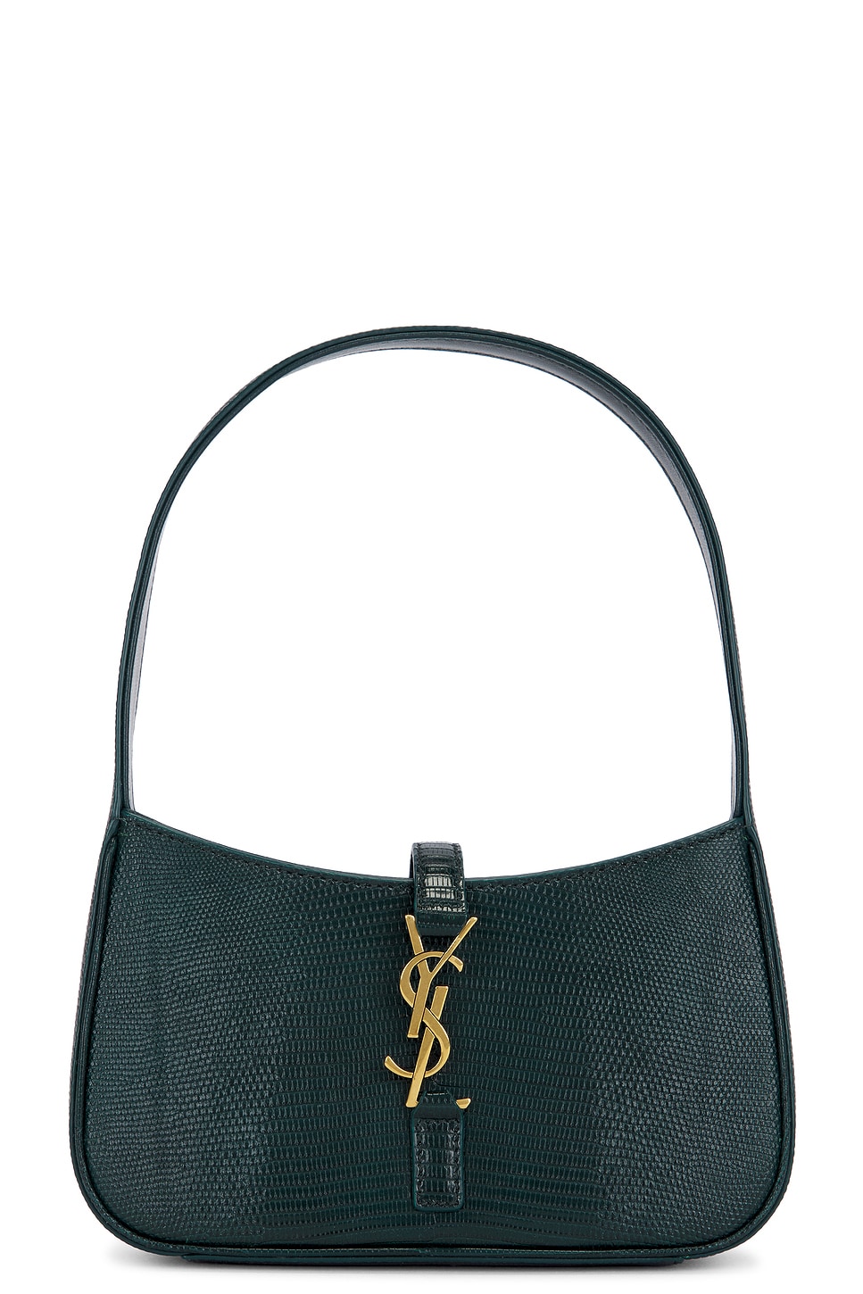 Saint Laurent Lizard Mini Le 5 A 7 Bag In Eden Forest & Dark Eden Forest