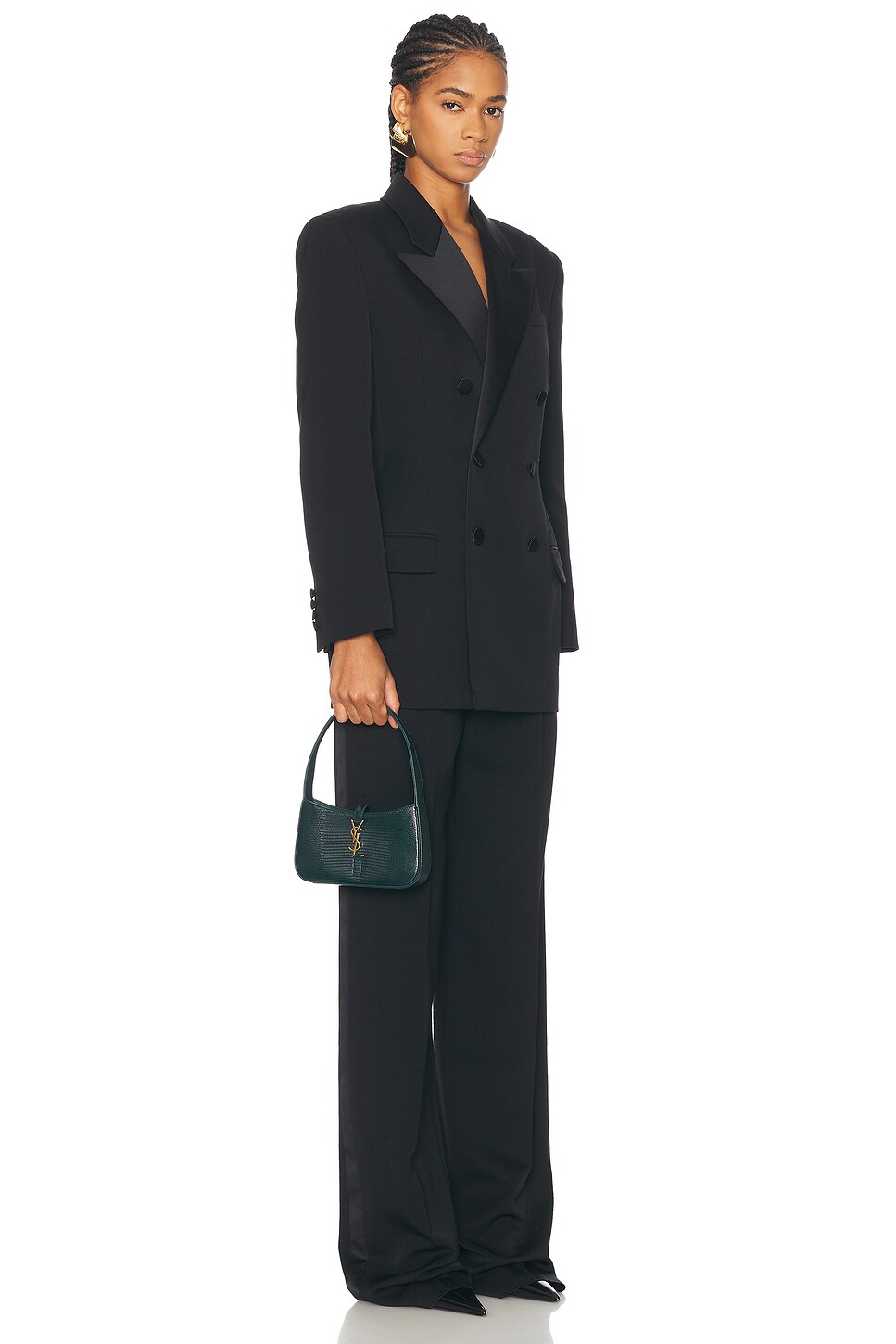 Saint Laurent Lizard Mini Le 5 A 7 Bag In Eden Forest & Dark Eden Forest
