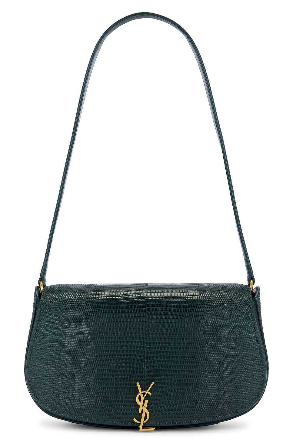 Saint Laurent Lizard Demi Lune Hobo Bag In Eden Forest & Dark Eden Forest