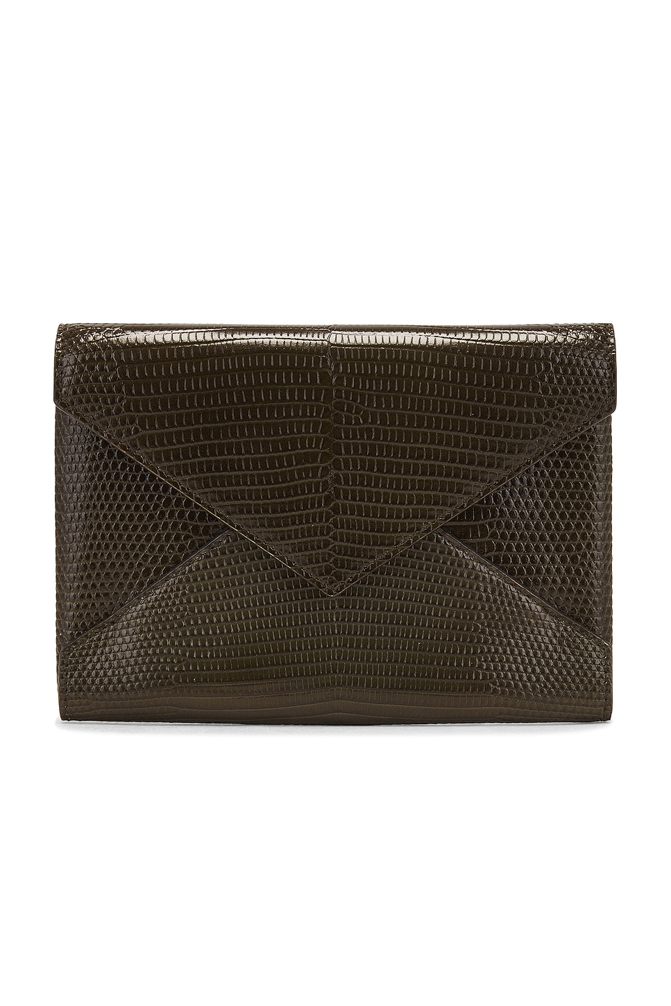 Lizard Passport Case in Olive