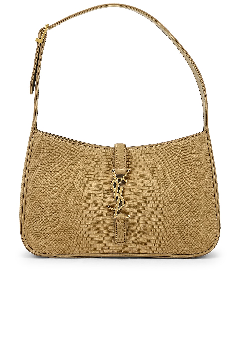 Saint Laurent Le 5 A 7 Hobo Bag In Gold Flake & Dark Gold Flake