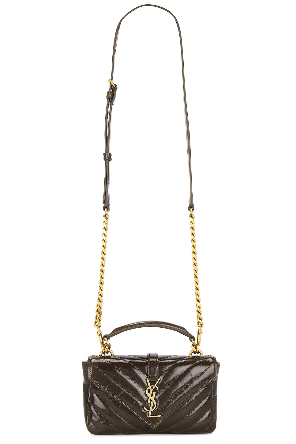 Saint Laurent Mini College Chain Bag In Light Musk