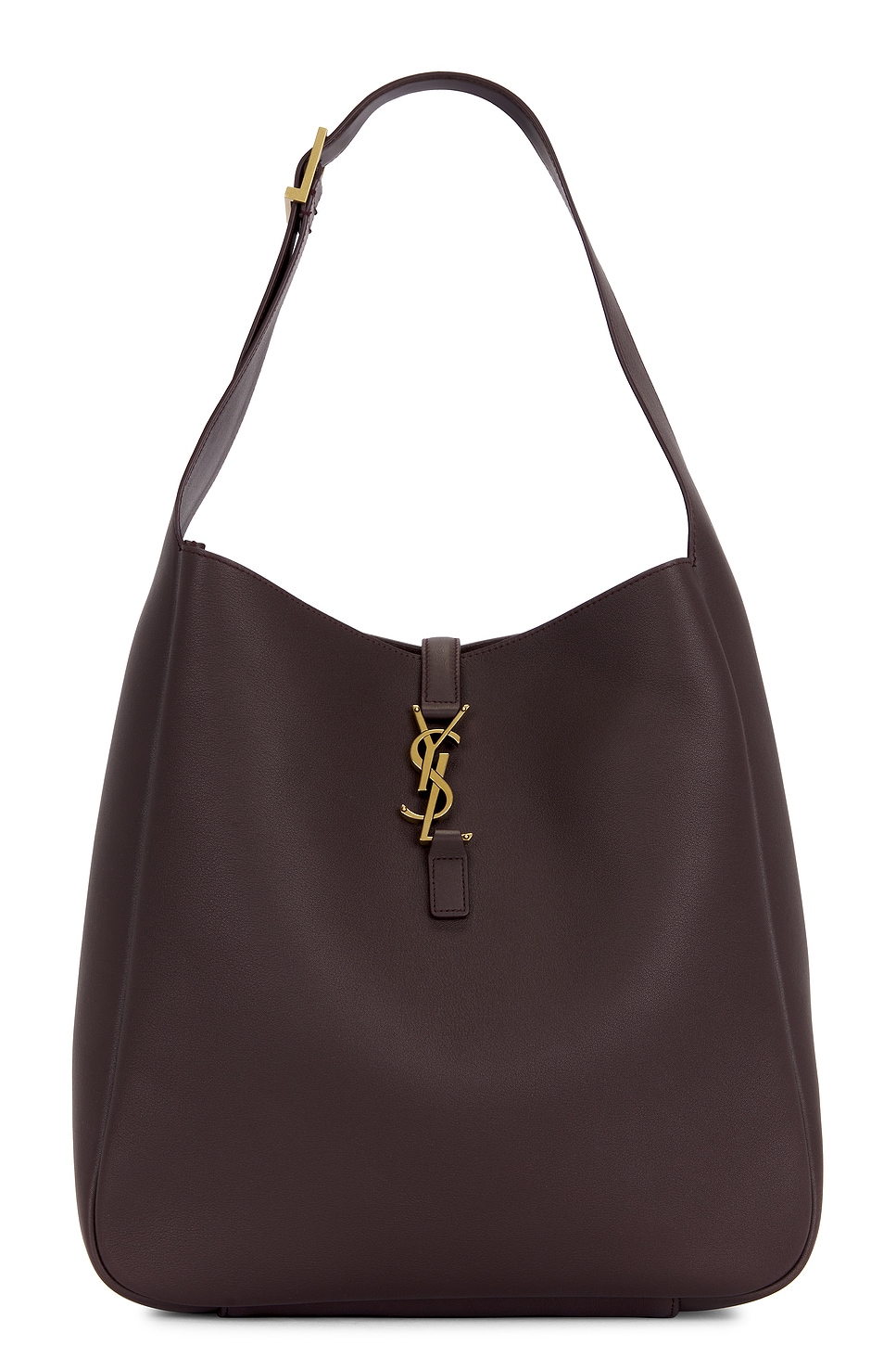 Saint Laurent Large Le 5 A 7 Supple Bag In Dark Currant