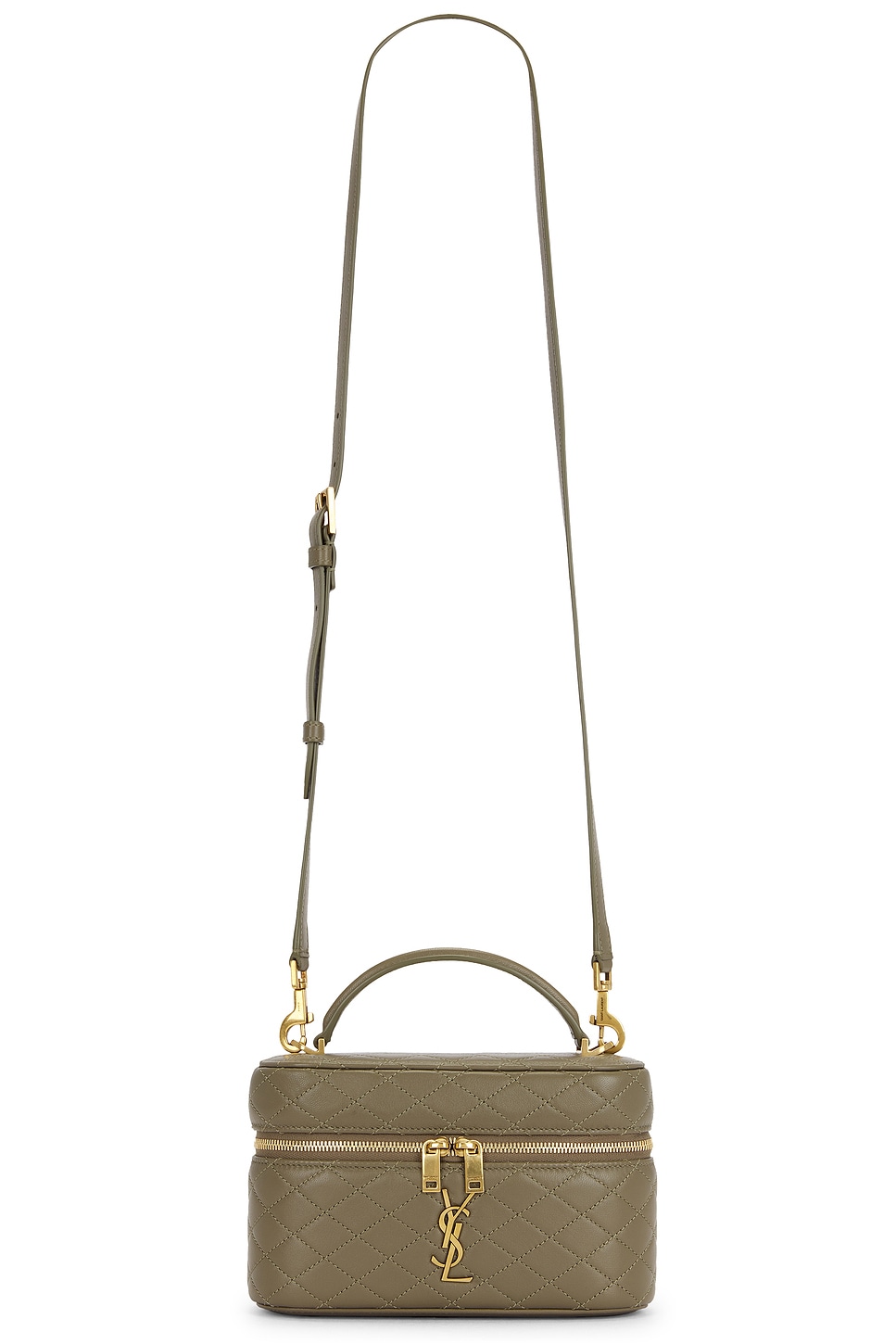 Saint Laurent Mini Gaby Vanity Bag In Strong Moss