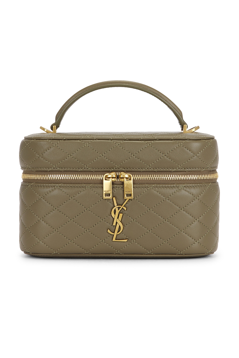 Saint Laurent Mini Gaby Vanity Bag In Strong Moss