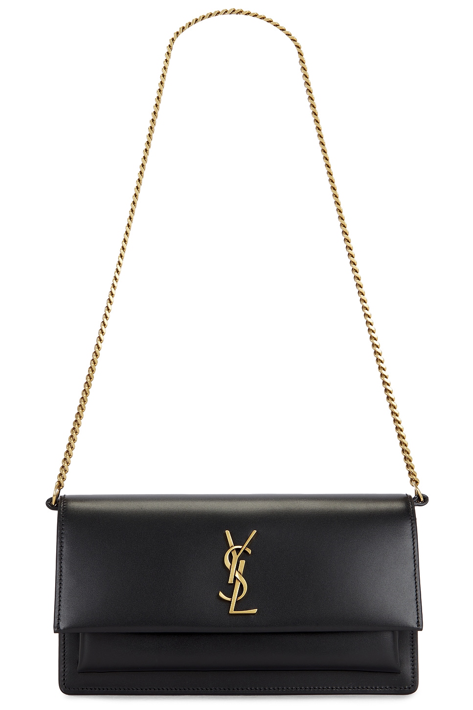 Saint Laurent Sunset Chain Shoulder Bag In Nero