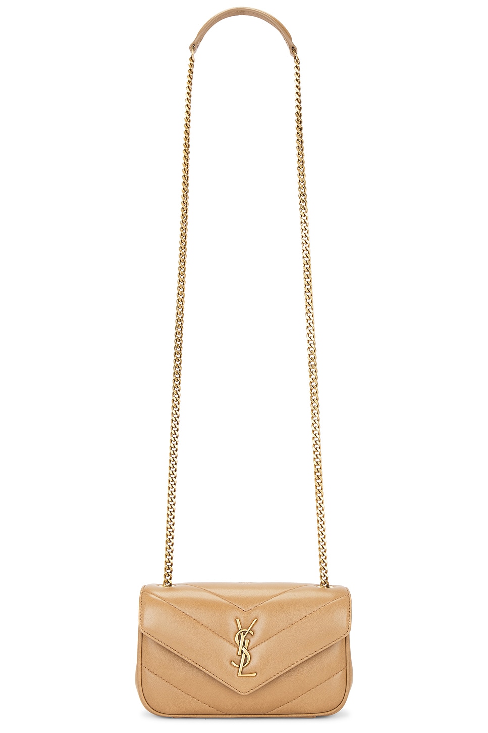 Saint Laurent Toy Loulou Bag In Natural Tan