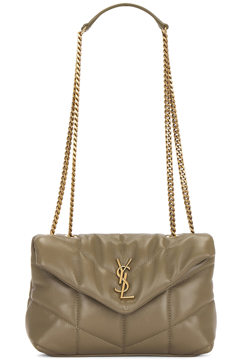 Saint Laurent Mini Puffer Bag In Strong Moss