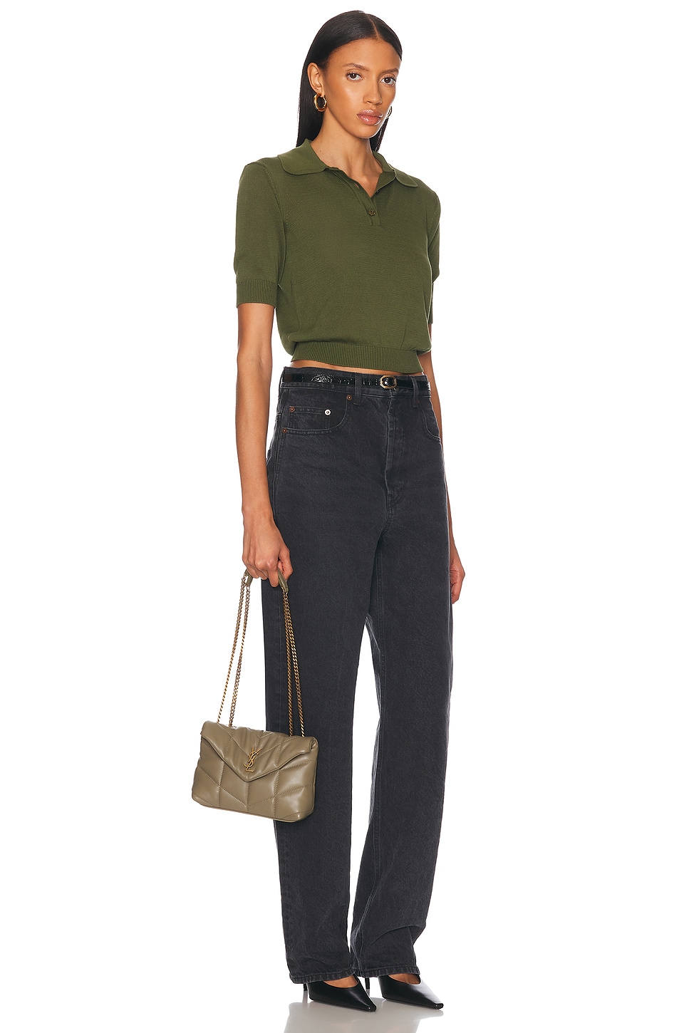 Saint Laurent Mini Puffer Bag In Strong Moss