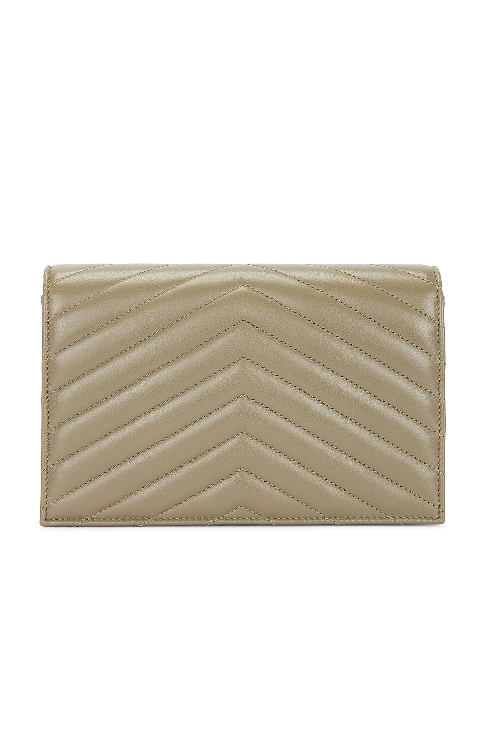 Saint Laurent Envelope Chain Wallet In Strong Moss