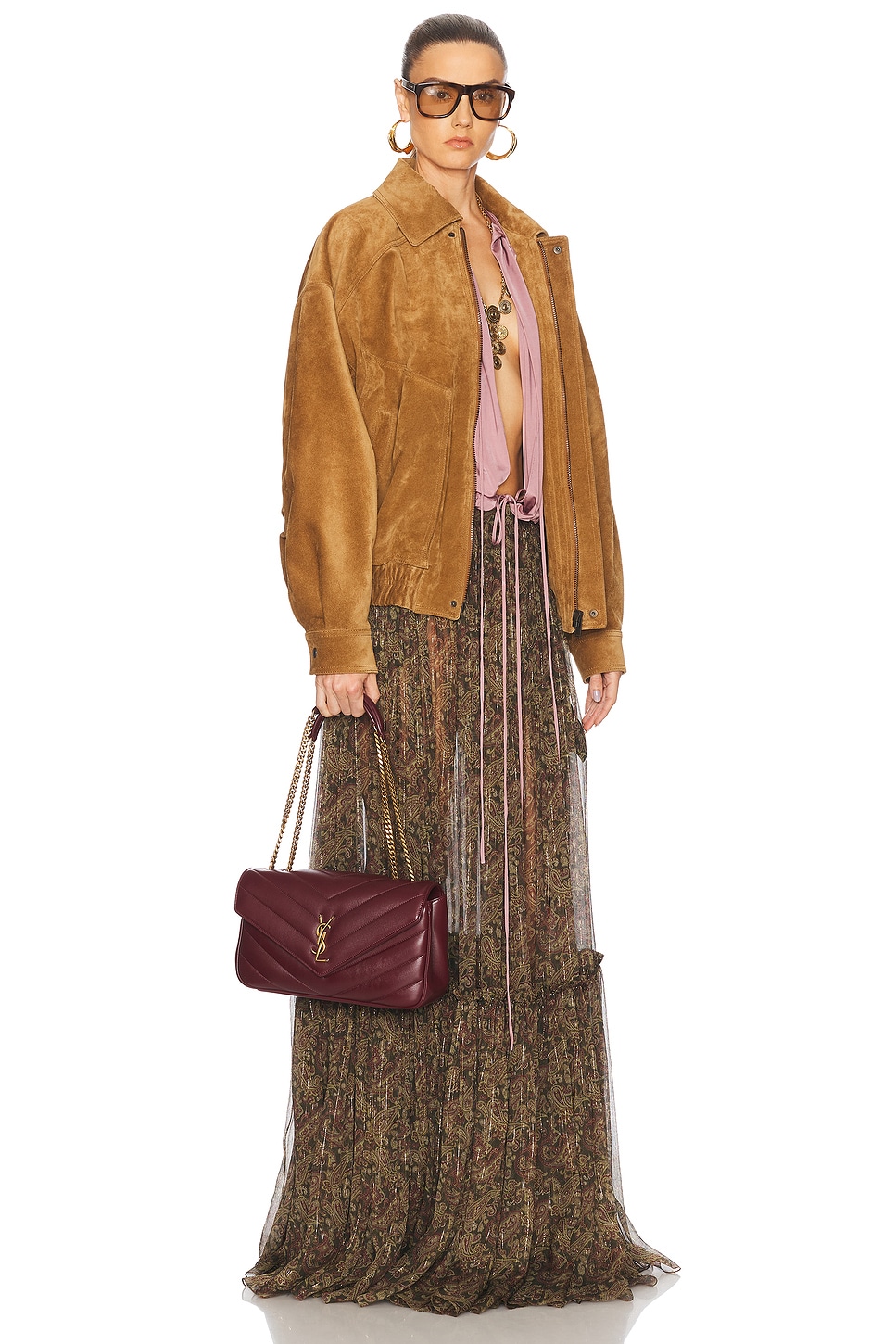 Saint Laurent Cherry Loulou Medium Shoulder Bag