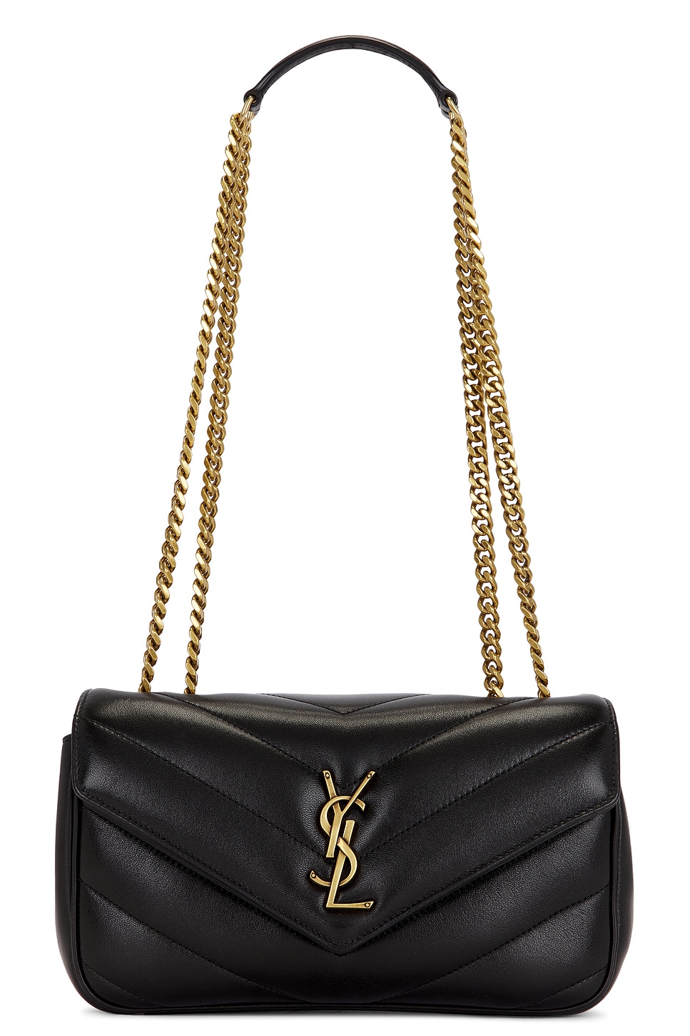 Saint Laurent Women Black Loulou Small Shoulder Bag