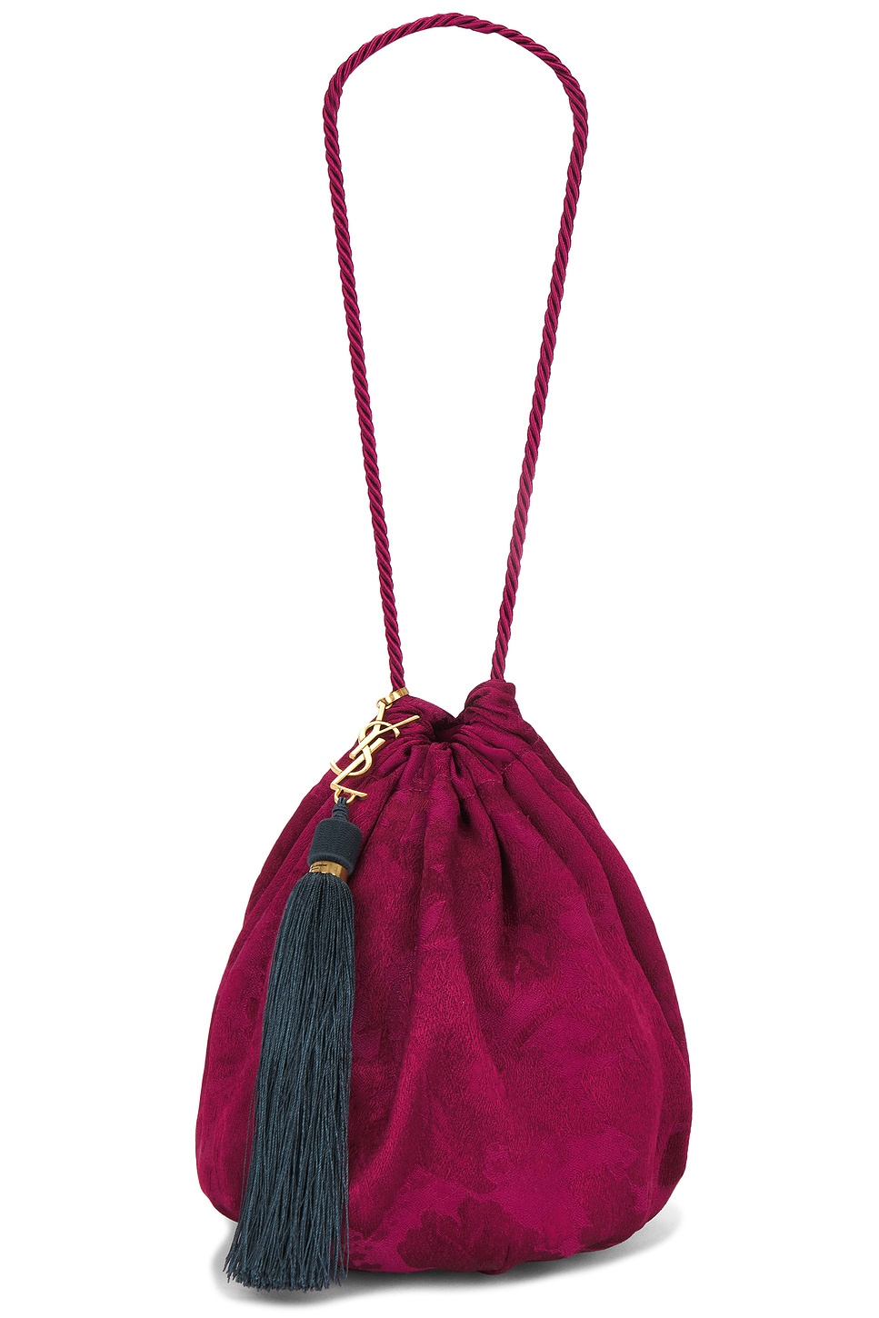 Evening Pochon Round Bag in Red,Fuchsia