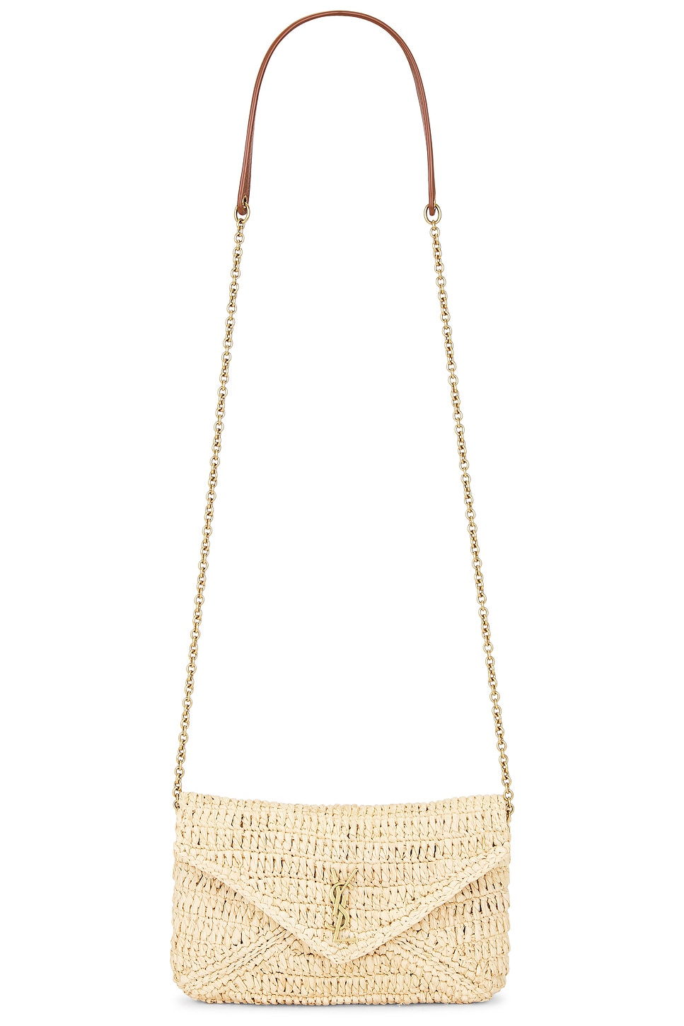 Small Pouch On Chain in Tan