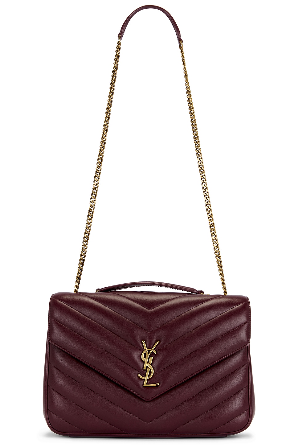 Large Loulou Chain Bag in Wine