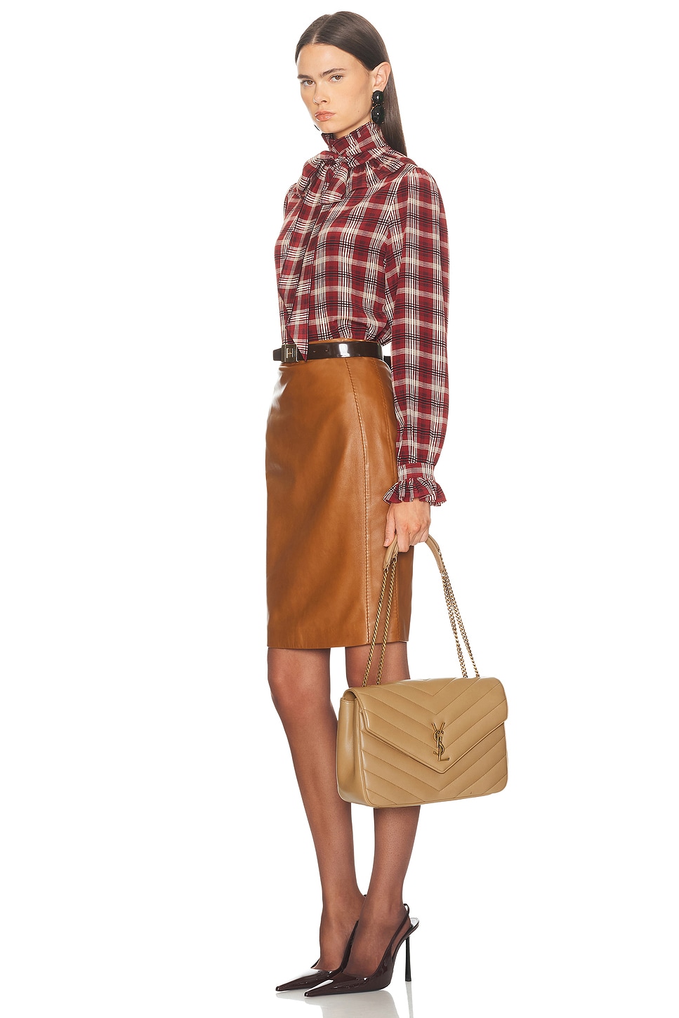 Saint Laurent Large Loulou Bag In Brown