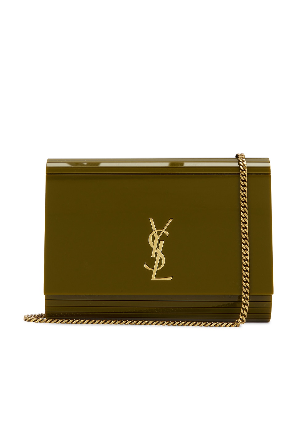 Saint Laurent Vicky Minaudiere Bag In Green