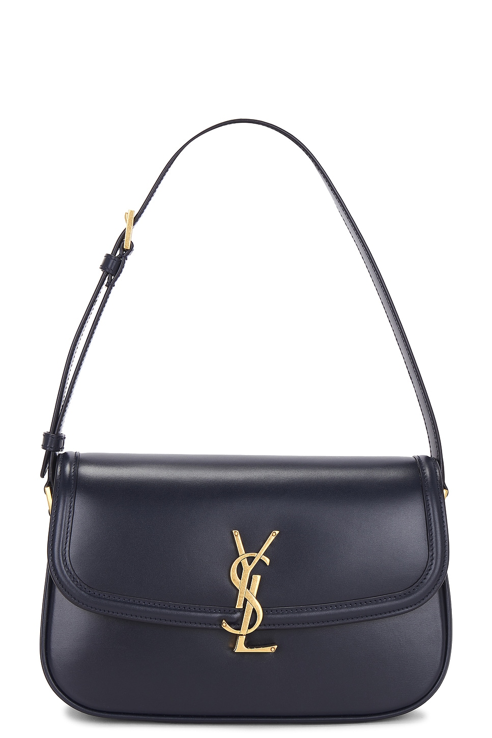 Saint Laurent Solferino Medium Ysl Shoulder Bag In Smooth Leather In Blue