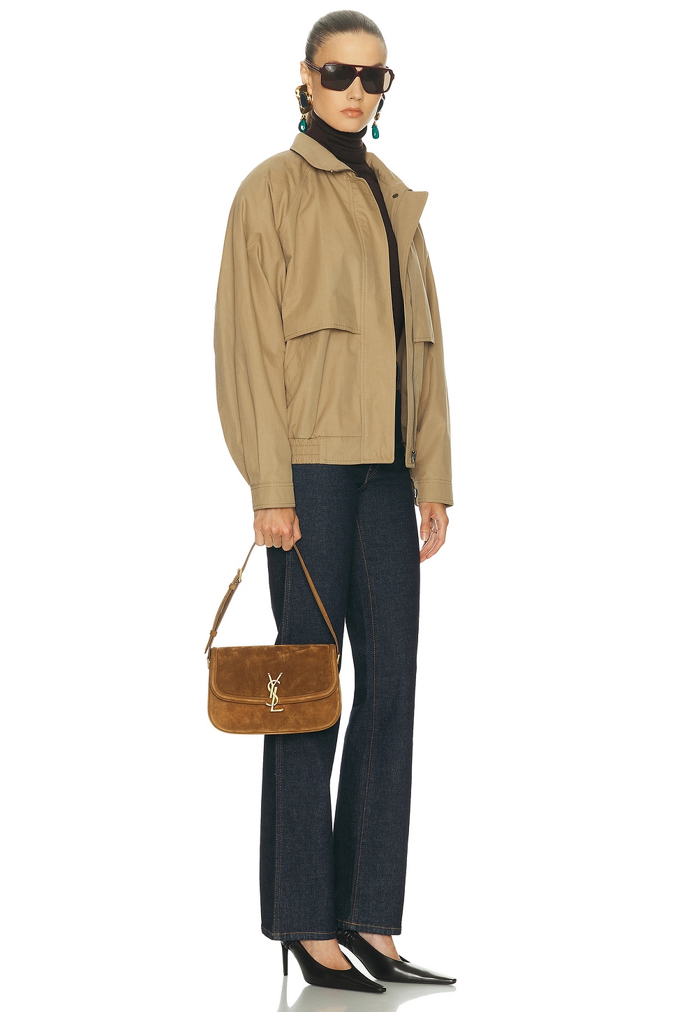 Saint Laurent Solferino Suede Leather Shoulder Bag
