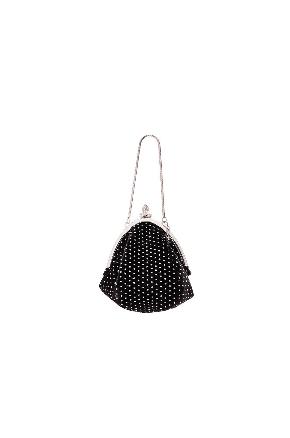 Image 1 of Saint Laurent Small Glitter Dots Serpent Purse in Black
