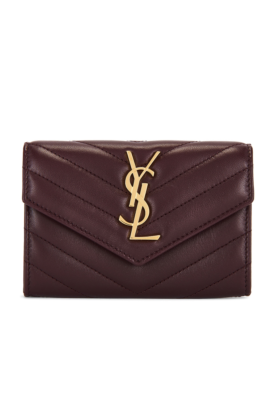 Saint Laurent Small Envelope Wallet In Burgundy