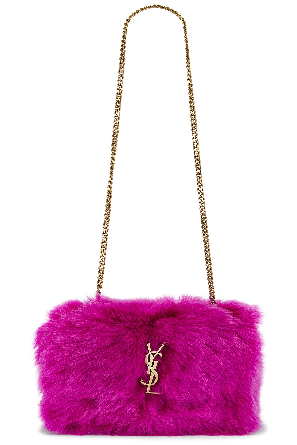 Saint Laurent Kate Small Reversible In Shearling In Pink