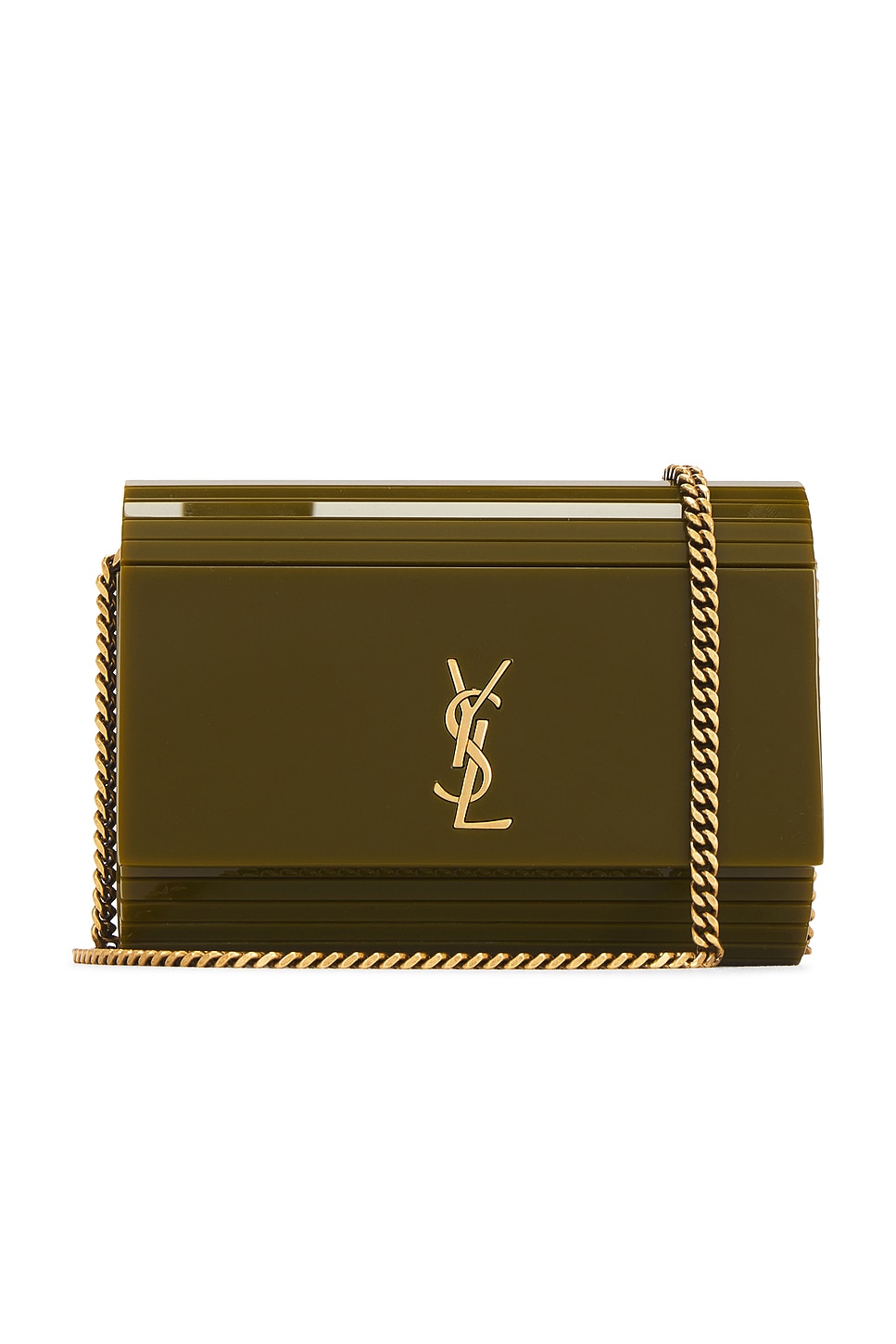 Saint Laurent Mini Vicky Minaudiere Bag In Green