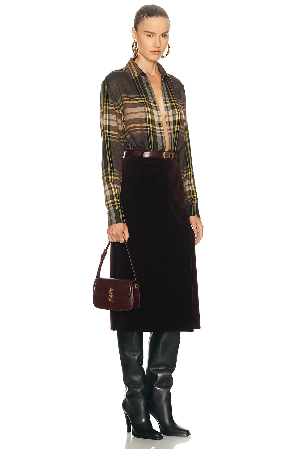 Saint Laurent Mini Solferino Bag In Burgundy