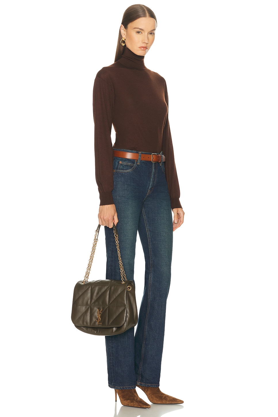 Saint Laurent Jamie 4.3 Medium Shoulder Bag In Brown