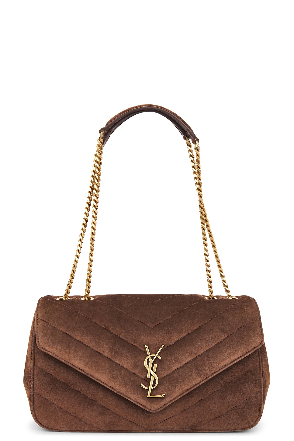 Saint Laurent Medium Loulou Chain Bag In Brown