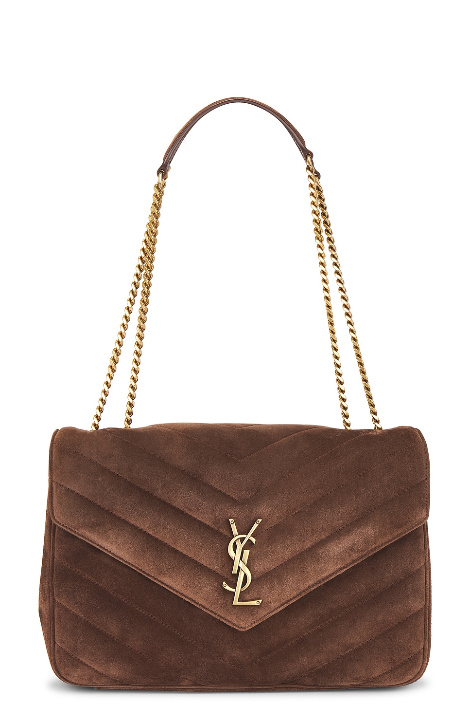 Saint Laurent Large Loulou Chain Bag In Brown