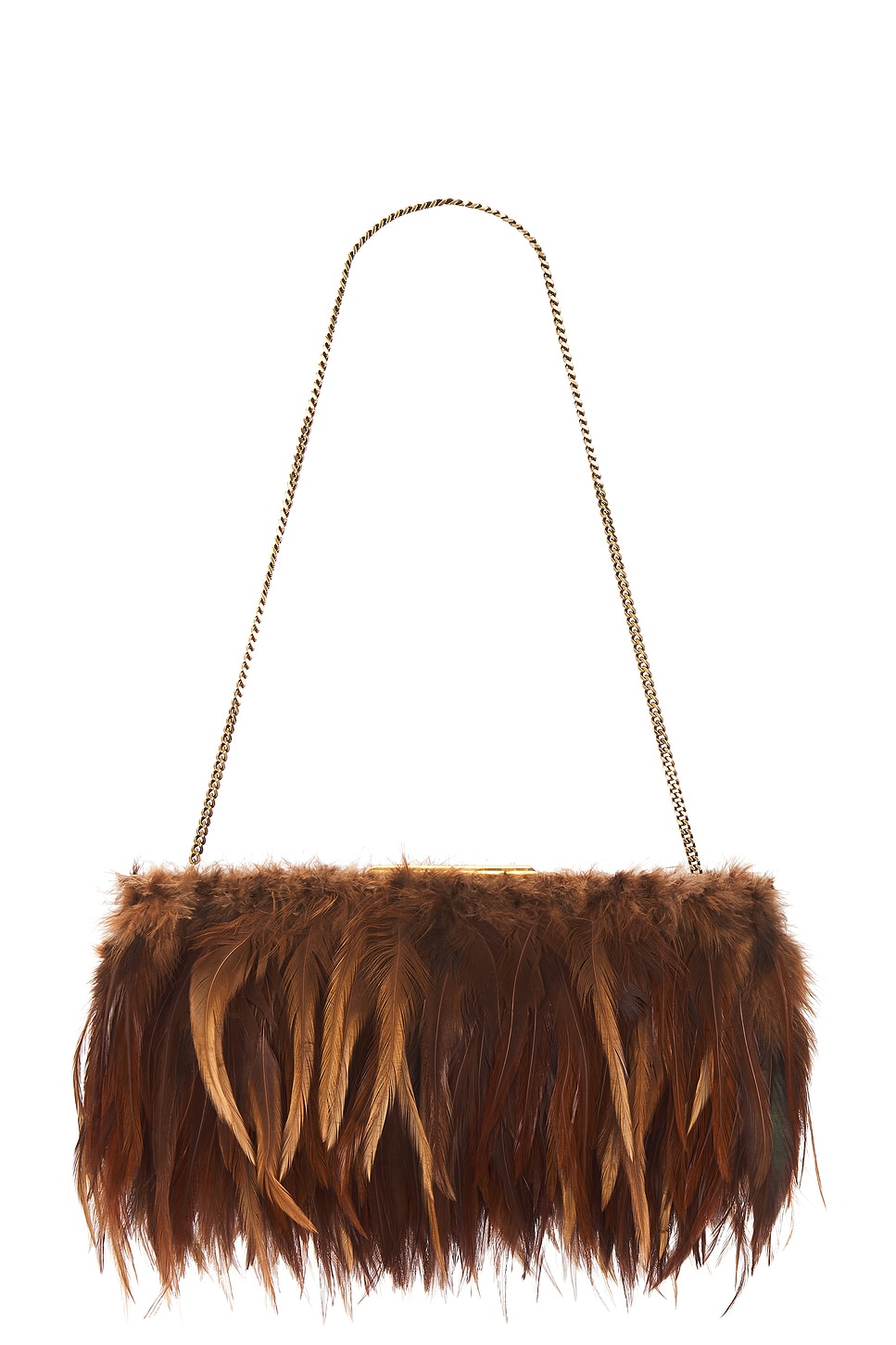 Saint Laurent Small Midnight Pochette In Brown