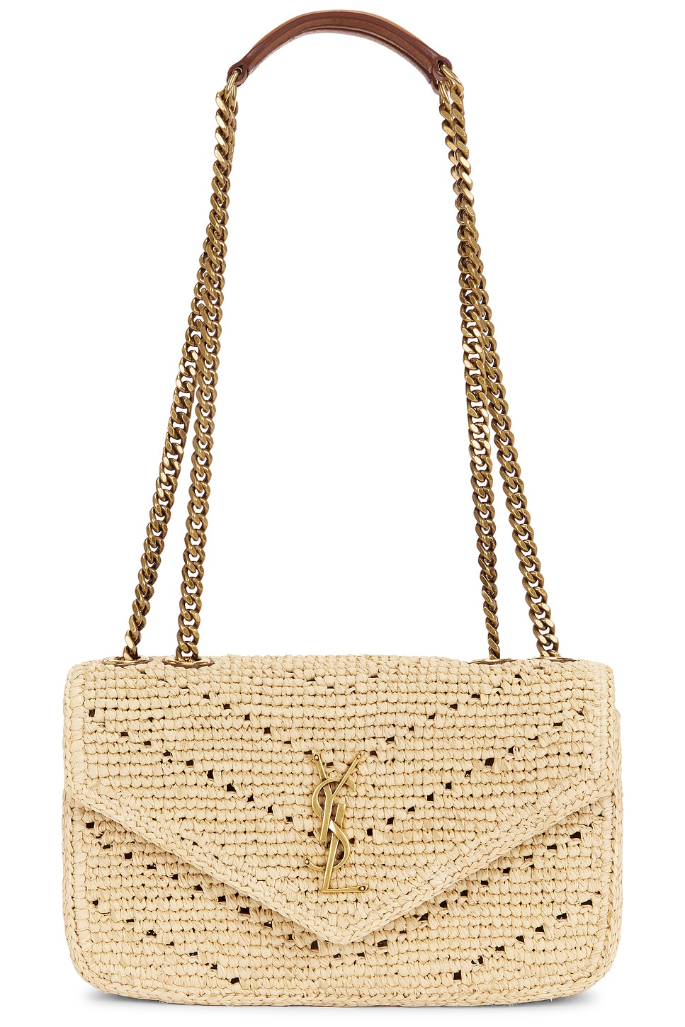 Saint Laurent Loulou Small Chain Bag In Naturel & Brick