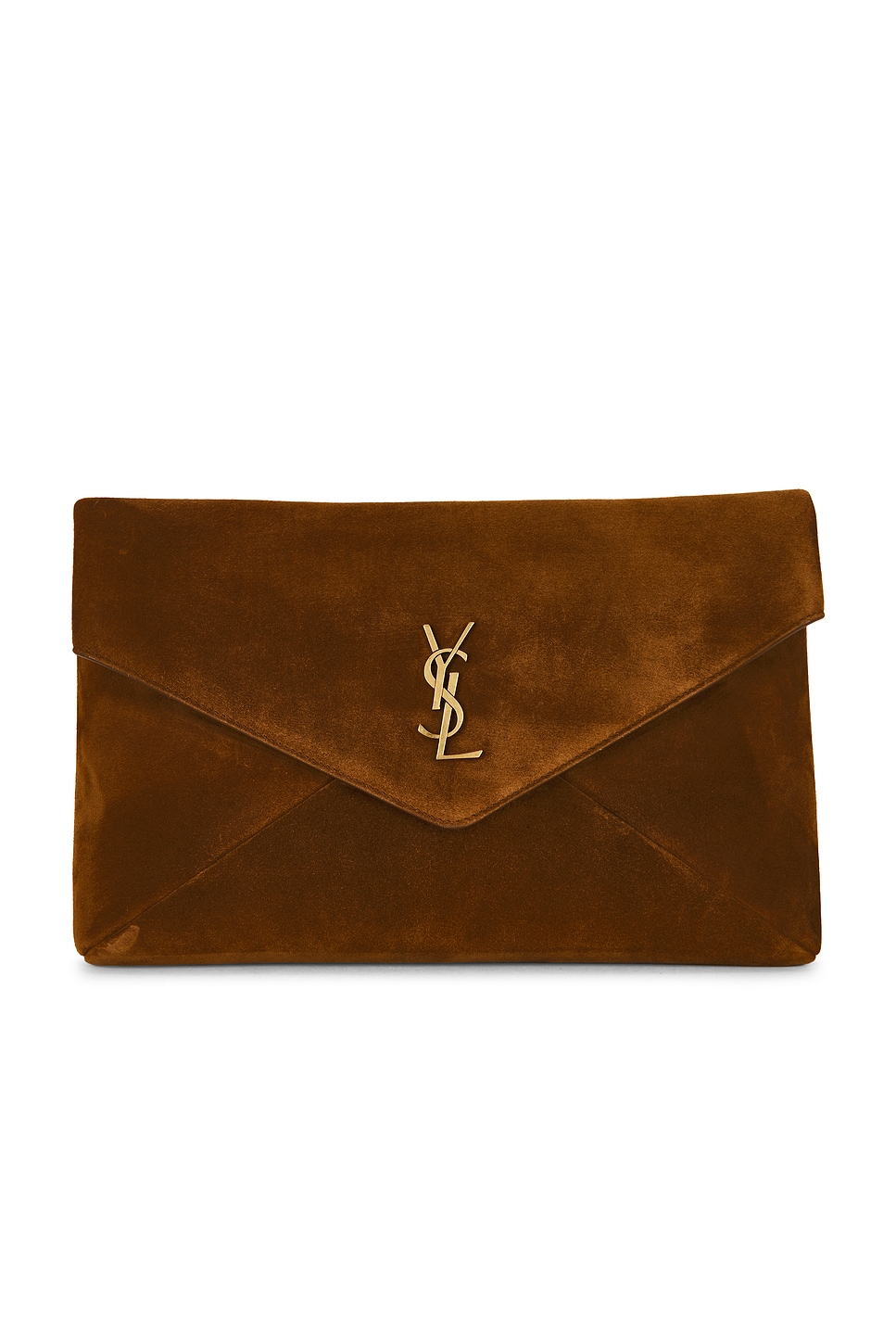 Saint Laurent Large Envelope Pouch in Cognac