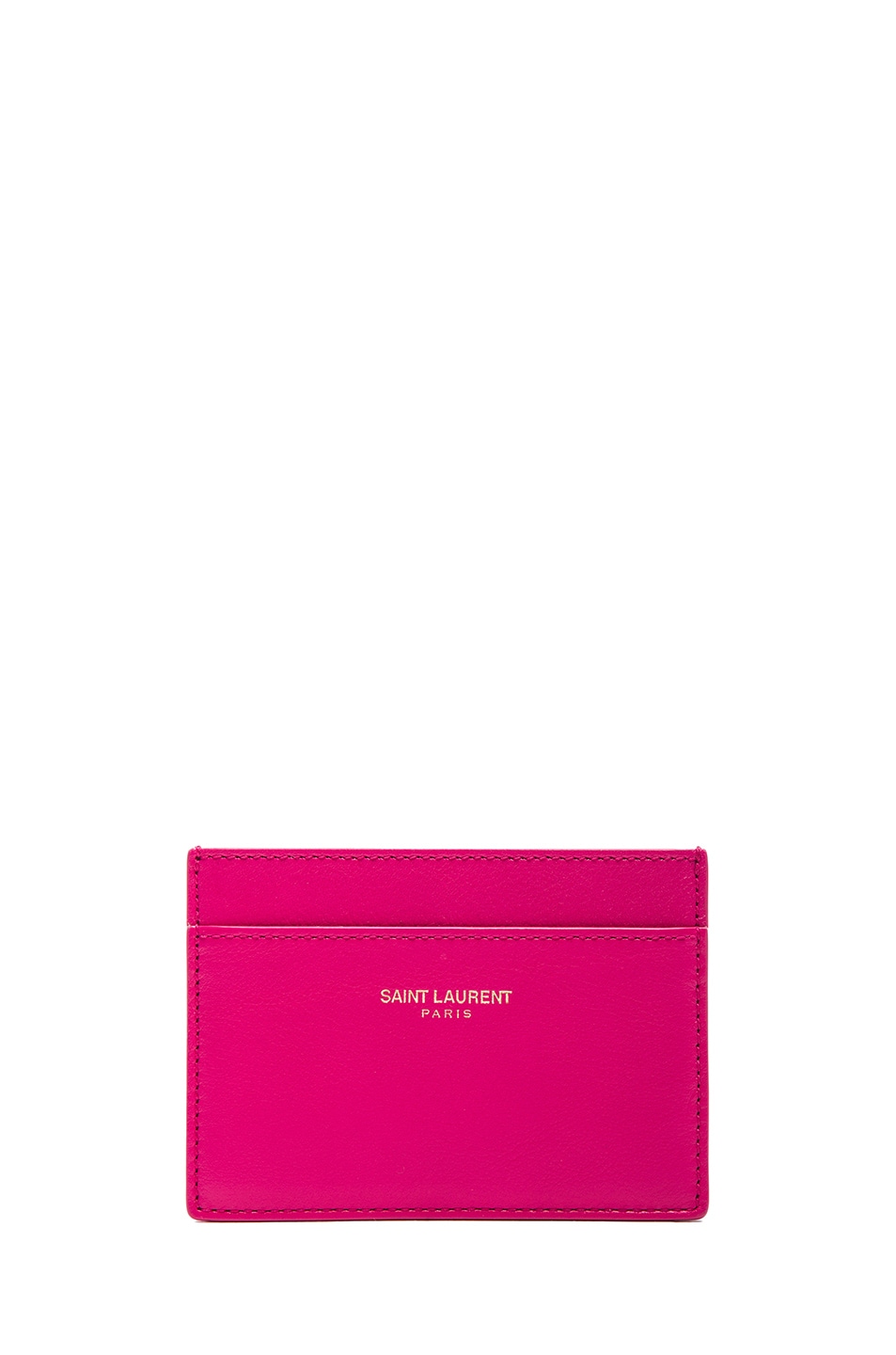 Image 1 of Saint Laurent Credit Card Case in Lipstick Fuchsia