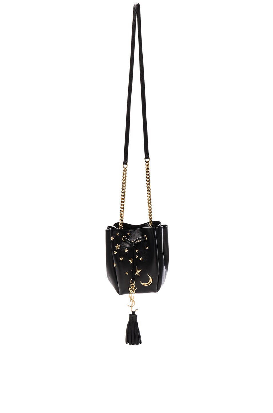 Image 1 of Saint Laurent Small Monogramme Embroidered Bourse Bag in Black
