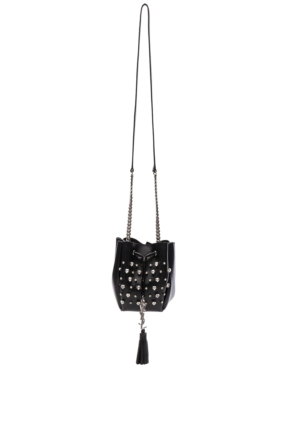Image 1 of Saint Laurent Small Monogramme Studded Bourse Bag in Black