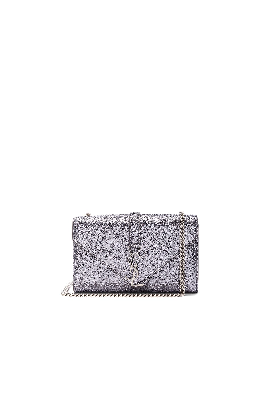 Image 1 of Saint Laurent Small Monogramme Glitter Chain Bag in Grey