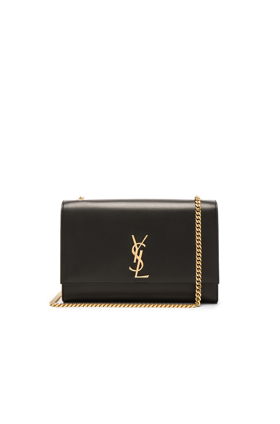 Image 1 of Saint Laurent Large Boston Laquer Monogramme Kate Chain Bag in Black
