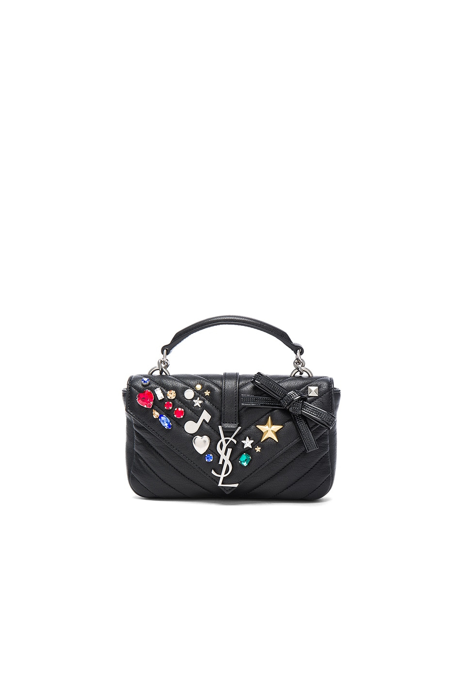 Image 1 of Saint Laurent College Chain Mix and Match Wallet in Black & Multi