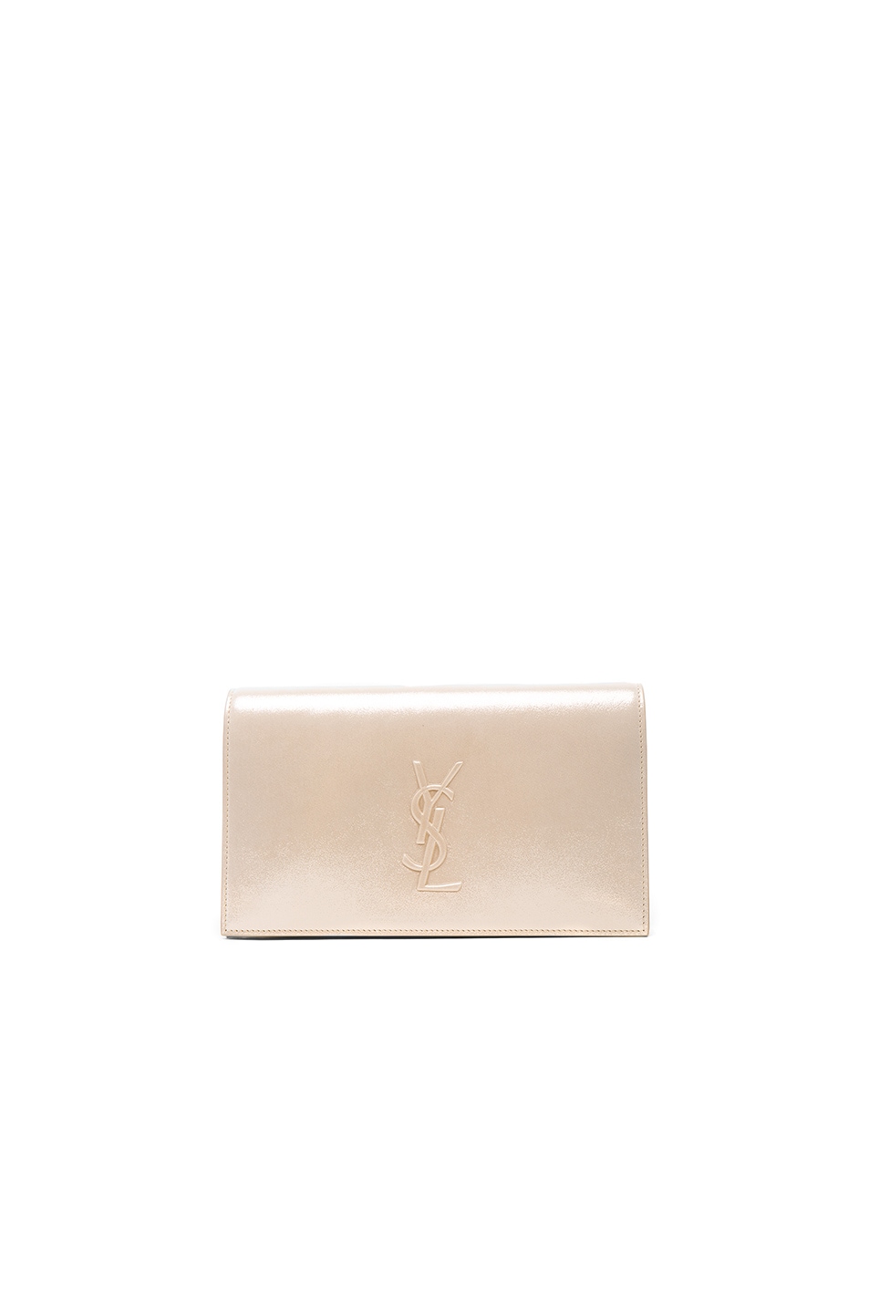 Image 1 of Saint Laurent Monogramme Kate Clutch in Champagne