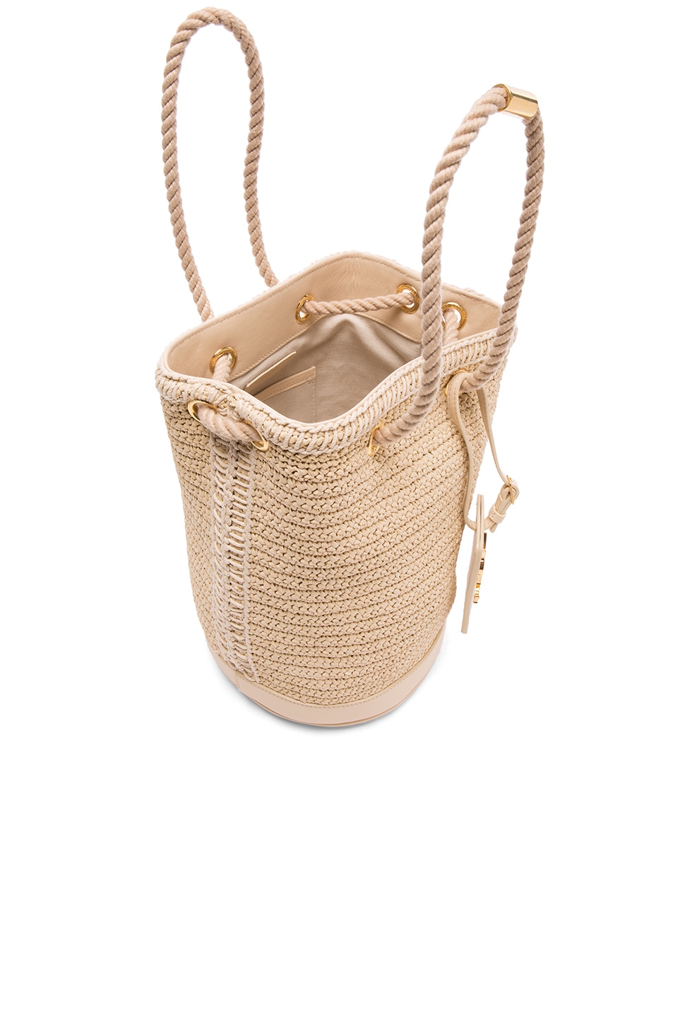Small Rope Bucket Saint Laurent Sea Small Rope Bucket Bag in Natural | FWRD