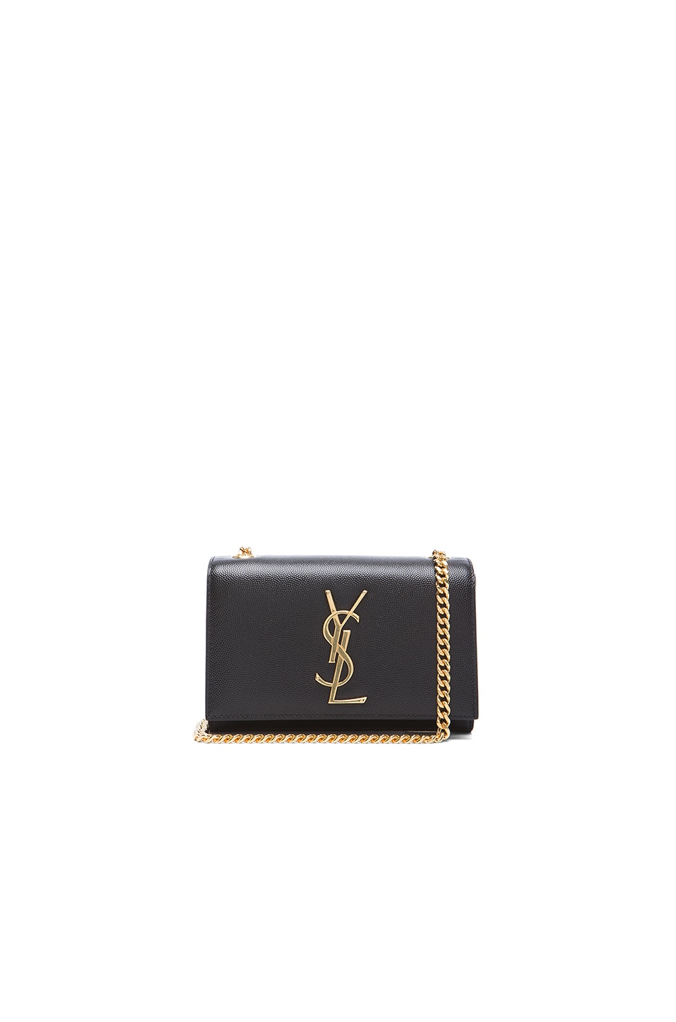 Image 1 of Saint Laurent Small Leather Monogramme Kate Chain Bag in Black
