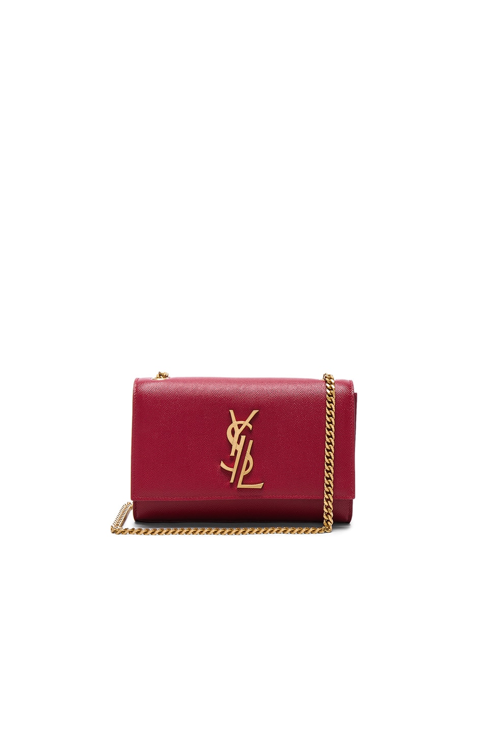 Image 1 of Saint Laurent Small Deconstructed Monogramme Kate Clutch in Lipstick Red