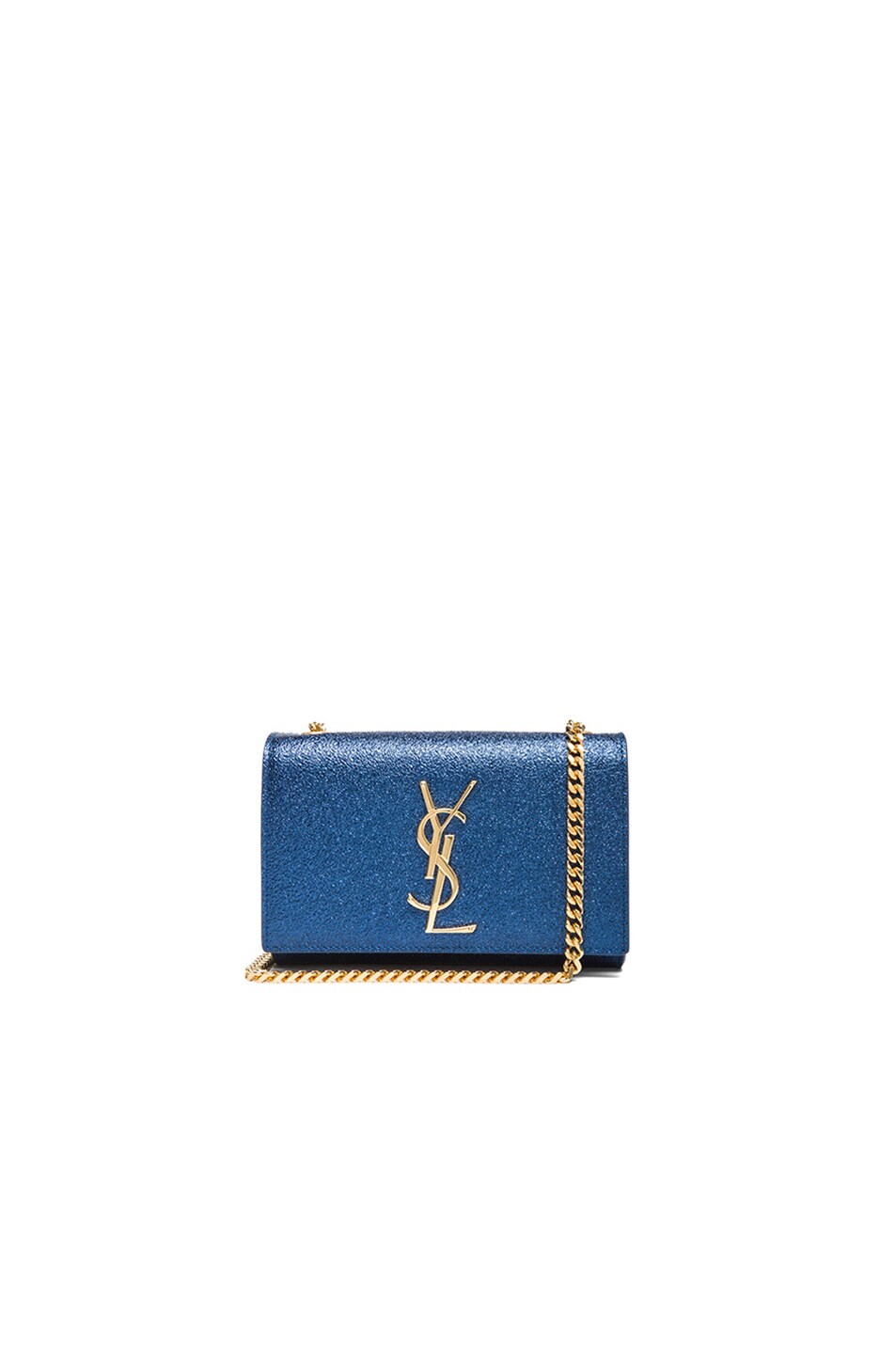 Image 1 of Saint Laurent Small Monogramme Chain Bag in Metallic Blue