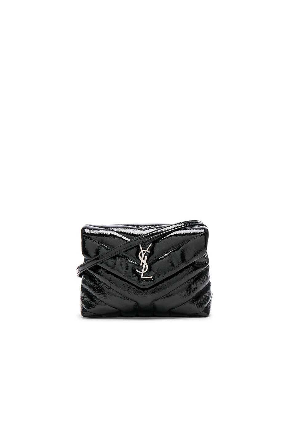 Image 1 of Saint Laurent Toy Patent Loulou Monogramme Strap Bag in Black