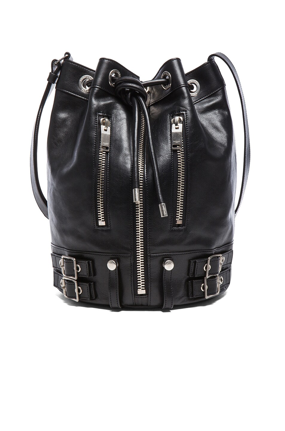 Image 1 of Saint Laurent Medium Rider Bucket Bag in Black