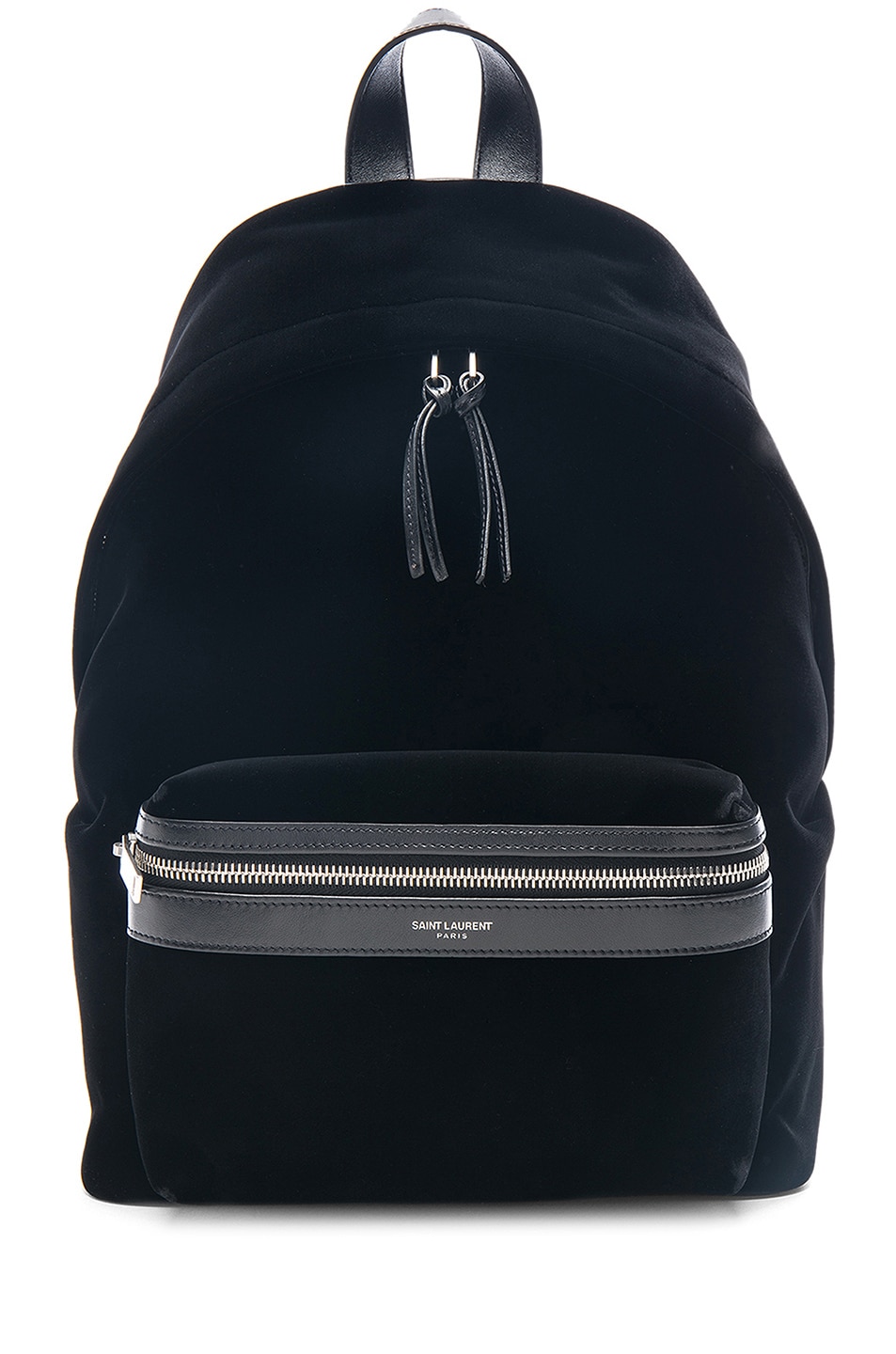 Image 1 of Saint Laurent Mini Velvet City Backpack in Black